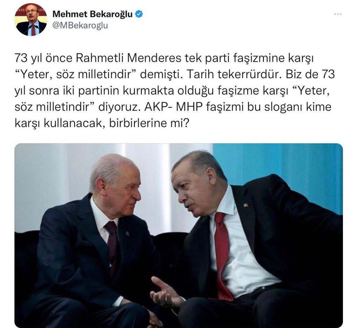 Muharrem İnce ve Mehmet Bekaroğlu birbirine girdi! İnce sert konuştu: Ben Atatürk'e, İsmet Paşa’ya faşist dedirtmem. Haddini bil Mehmet Bekaroğlu!