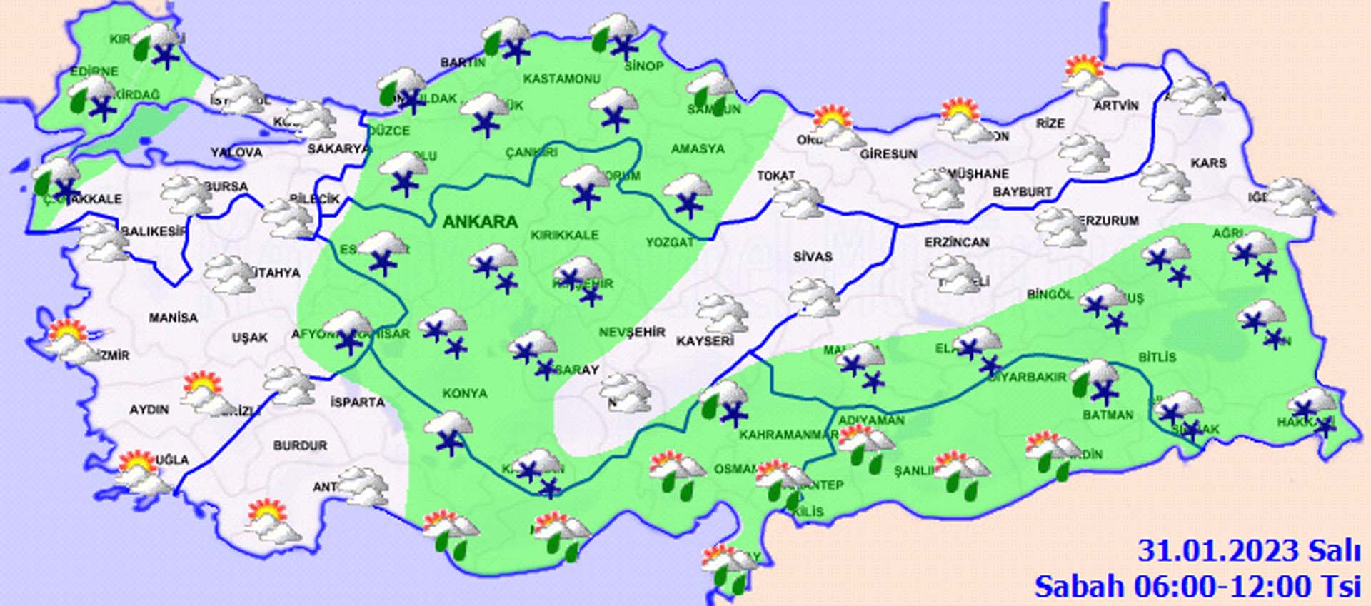 Meteoroloji'den İstanbul ve çok sayıda il için kar yağışı uyarısı! O saatlerde etkili olacak! İşte 31 Ocak 2023 Salı il il hava durumu