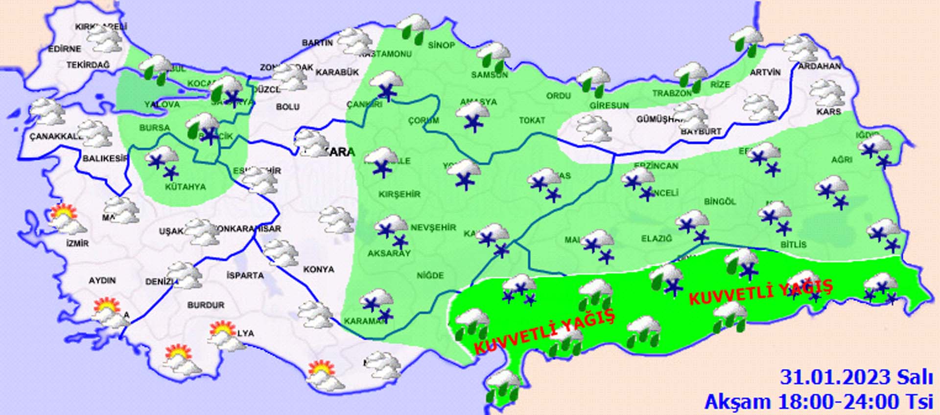Meteoroloji'den İstanbul ve çok sayıda il için kar yağışı uyarısı! O saatlerde etkili olacak! İşte 31 Ocak 2023 Salı il il hava durumu