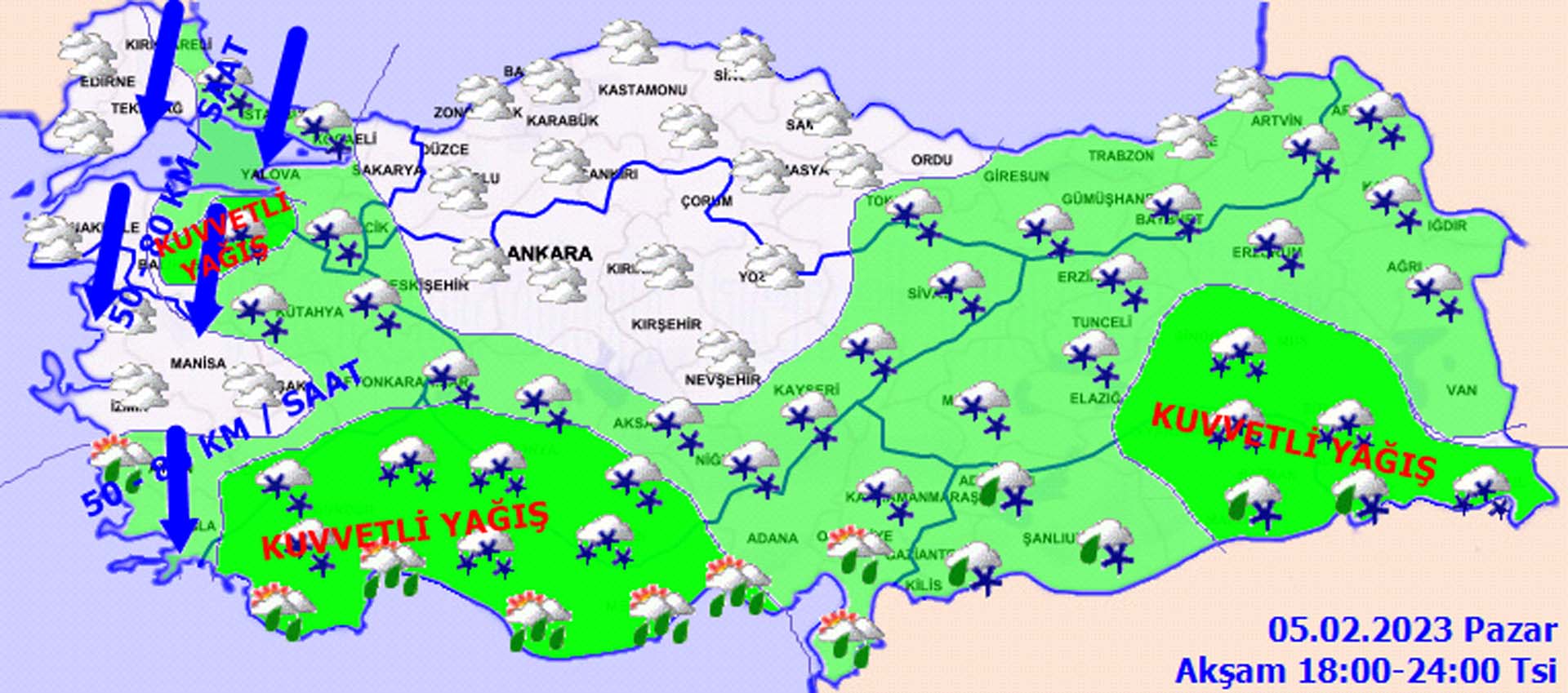 Meteoroloji'den İstanbul ve o iller için yoğun kar yağışı uyarısı! İşte 5 Şubat 2023 Pazar il il hava durumu