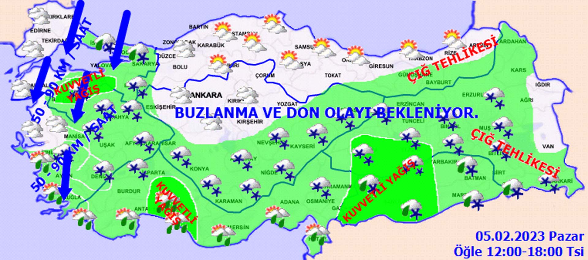 Meteoroloji'den İstanbul ve o iller için yoğun kar yağışı uyarısı! İşte 5 Şubat 2023 Pazar il il hava durumu