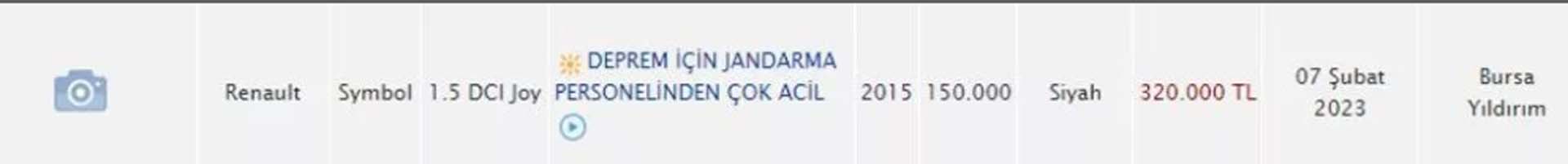 Araba satış ilanlarında deprem detayı! Deprem bölgesine yardım için tekliflere açığım