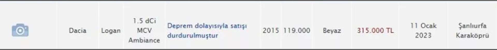 Araba satış ilanlarında deprem detayı! Deprem bölgesine yardım için tekliflere açığım