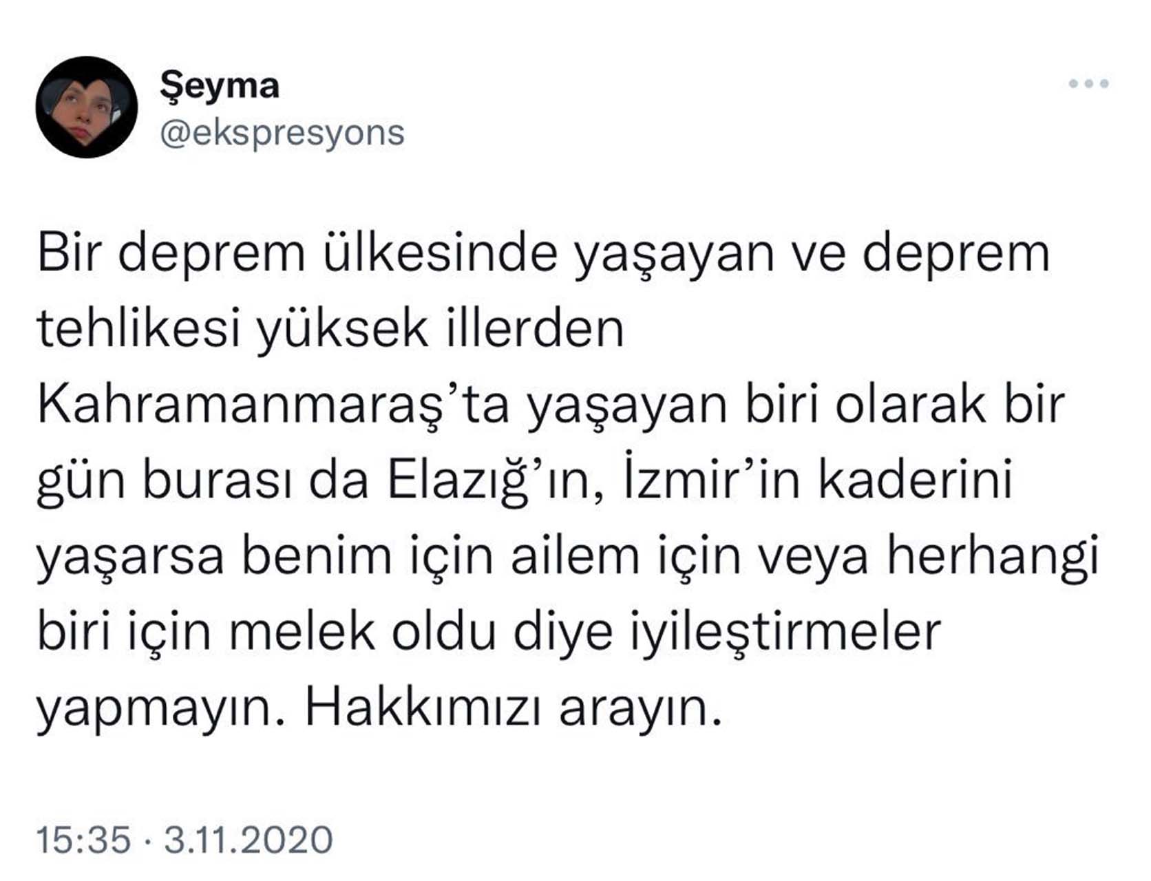 Kahramanmaraş depreminde can veren Şeyma'nın paylaşımı yürek burktu: Melek oldu diye iyileştirmeler yapmayın. Hakkımızı arayın