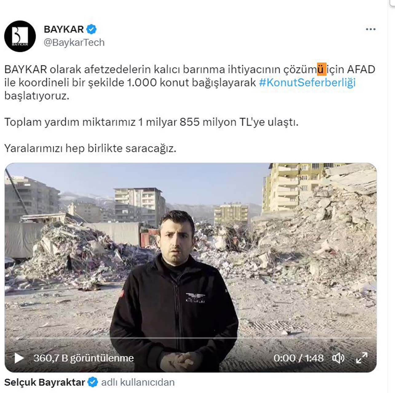 Selçuk Bayraktar'dan büyük yardım! "Bin konut bağışlıyoruz!"