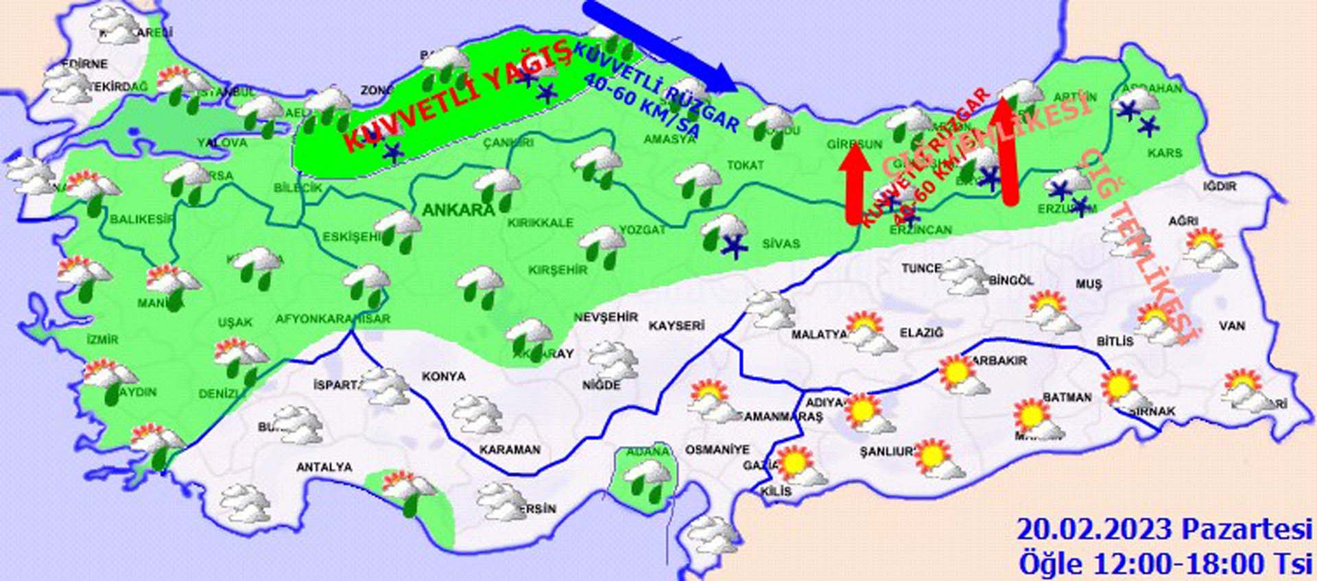 20 Şubat Pazartesi hava durumu! O illere kar geliyor! Alarm verildi!