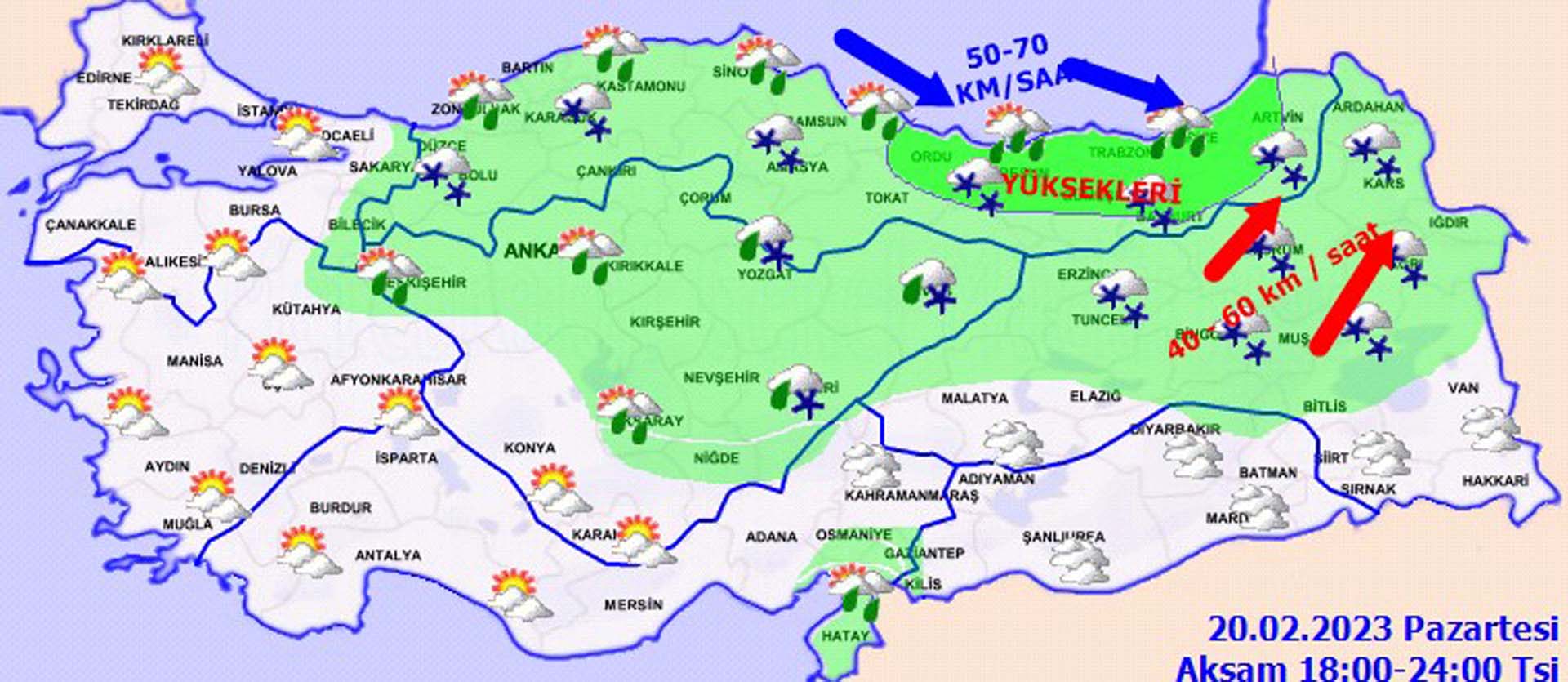 20 Şubat Pazartesi hava durumu! O illere kar geliyor! Alarm verildi!