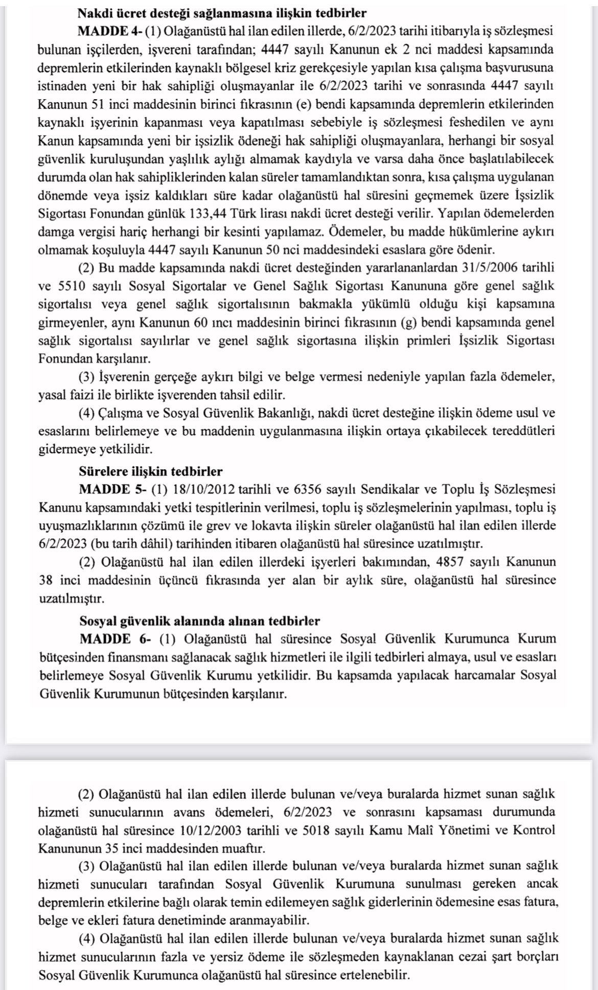Resmi Gazete'de yayımlandı! Depremden etkilenen illerde işten çıkarma yasağı ve kısa çalışma ödeneği başlatıldı