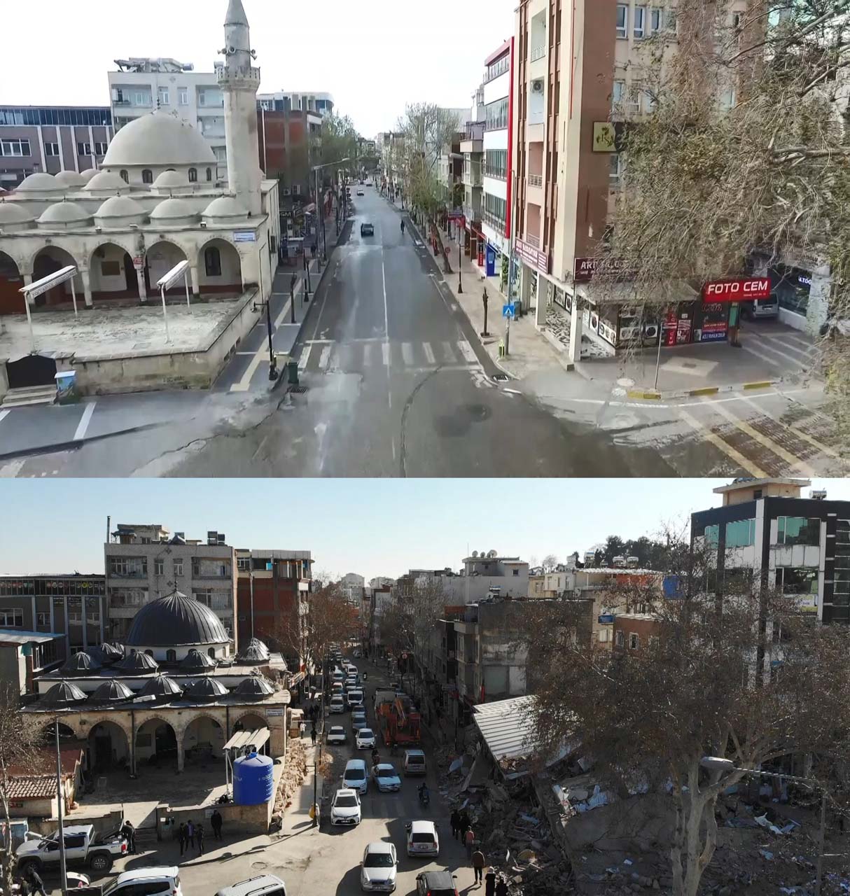Kahramanmaraş depremi şehri yok etti! Adıyaman'ın deprem öncesi ve deprem sonrası fotoğrafları kahretti!