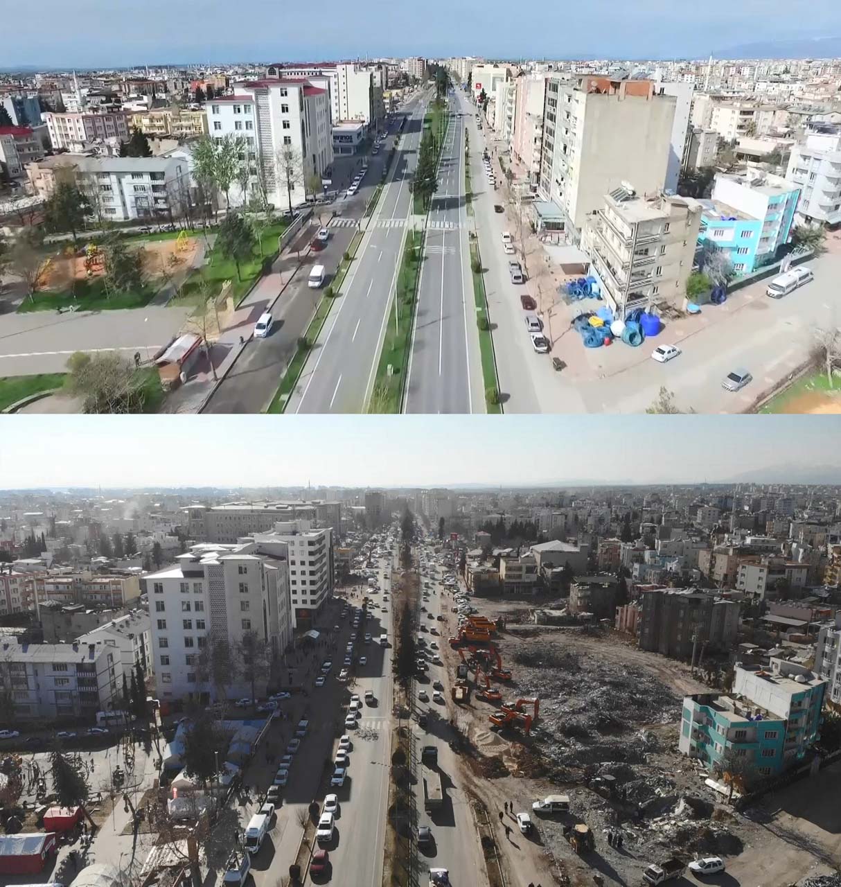 Kahramanmaraş depremi şehri yok etti! Adıyaman'ın deprem öncesi ve deprem sonrası fotoğrafları kahretti!