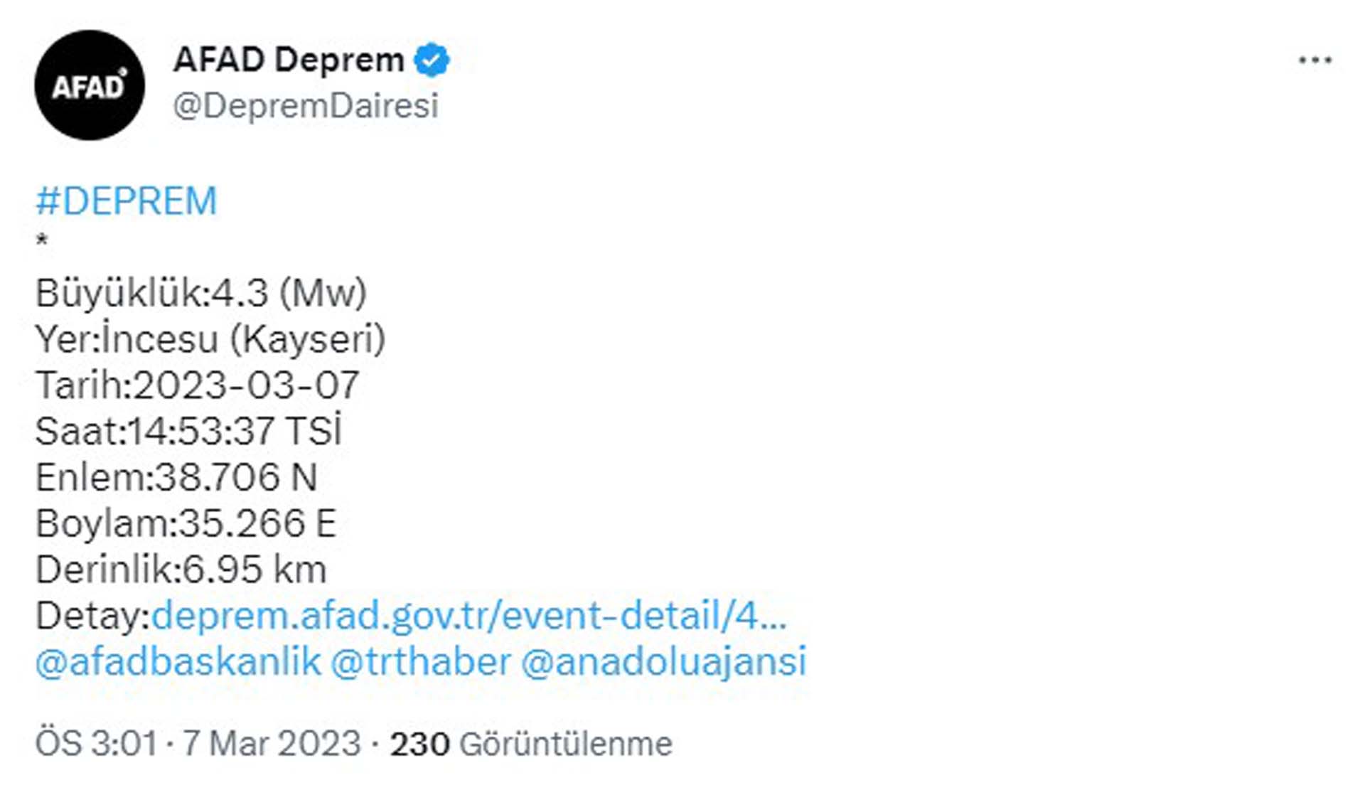 Kayseri beşik gibi sallandı! 4.7'lik deprem herkesi korkuttu!