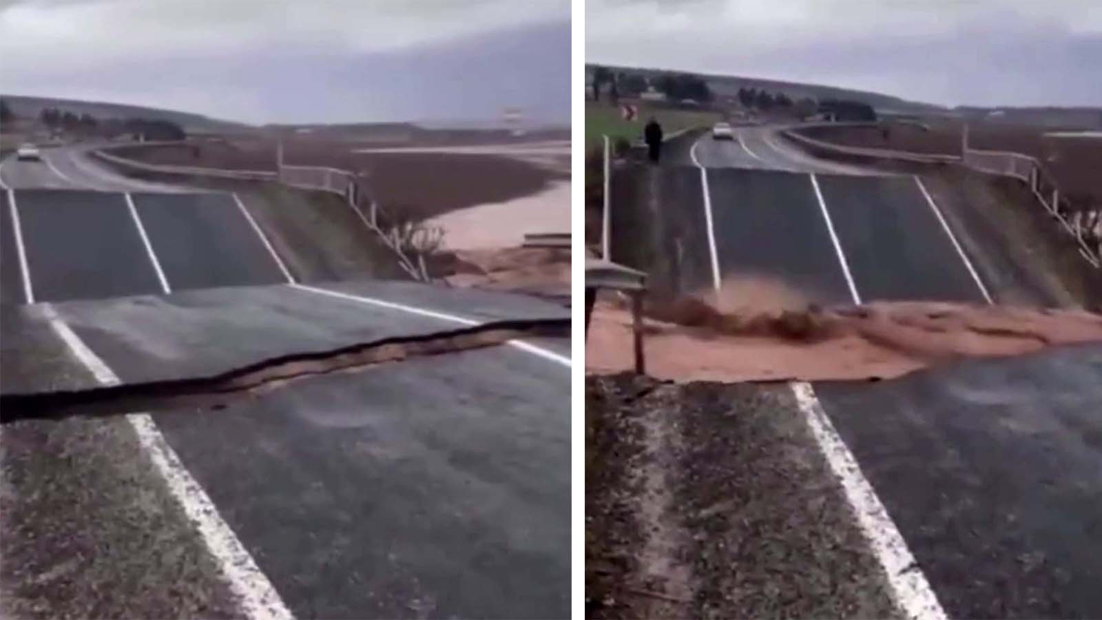 Şanlıurfa'da yaşanan sel felaketi Hilvan - Bozova yolunu yerle bir etti! 