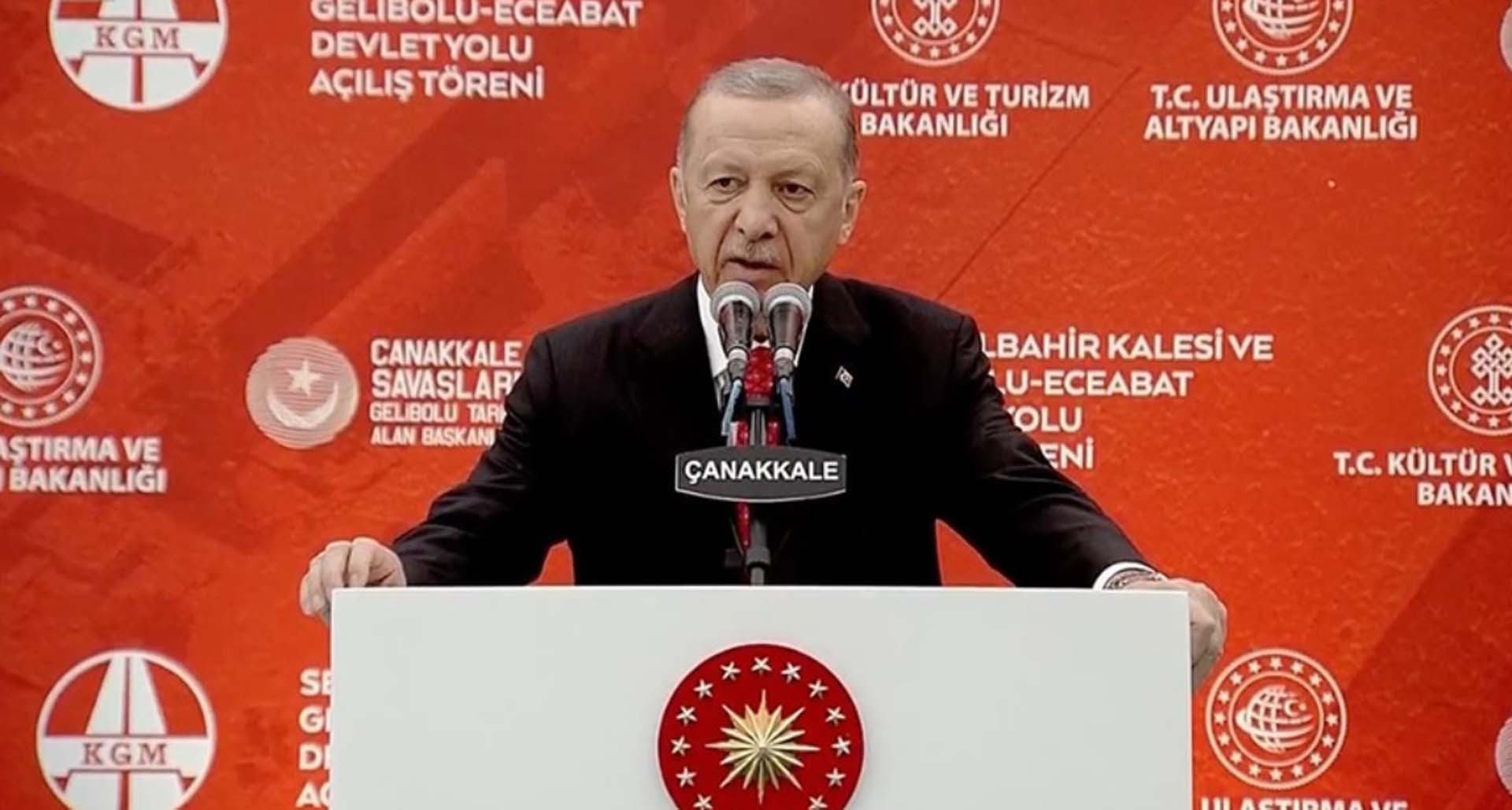 Cumhurbaşkanı Erdoğan Çanakkale'de Gelibolu-Eceabat yolu açılış töreninde konuştu! Tahıl koridoru sözleşmesinin uzatıldığını açıkladı!