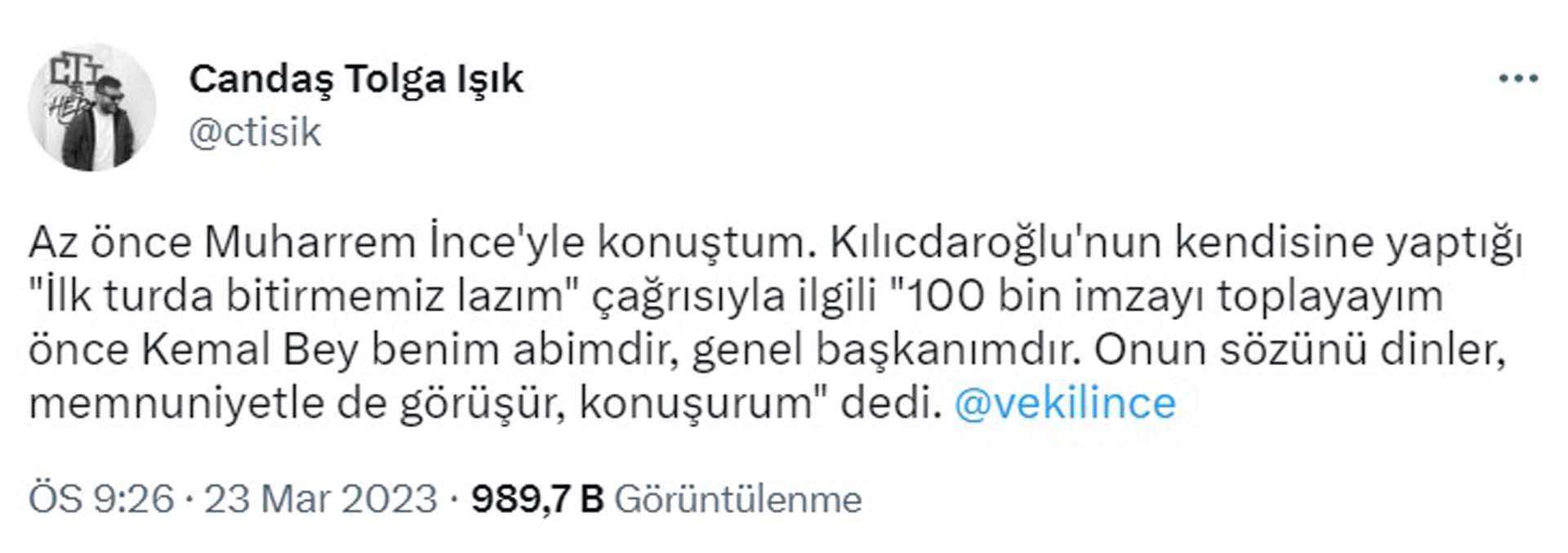 Kılıçdaroğlu: "İlk turda bu işi bitirmemiz lazım" dedi! İnce o çağrıya karşılık verdi!