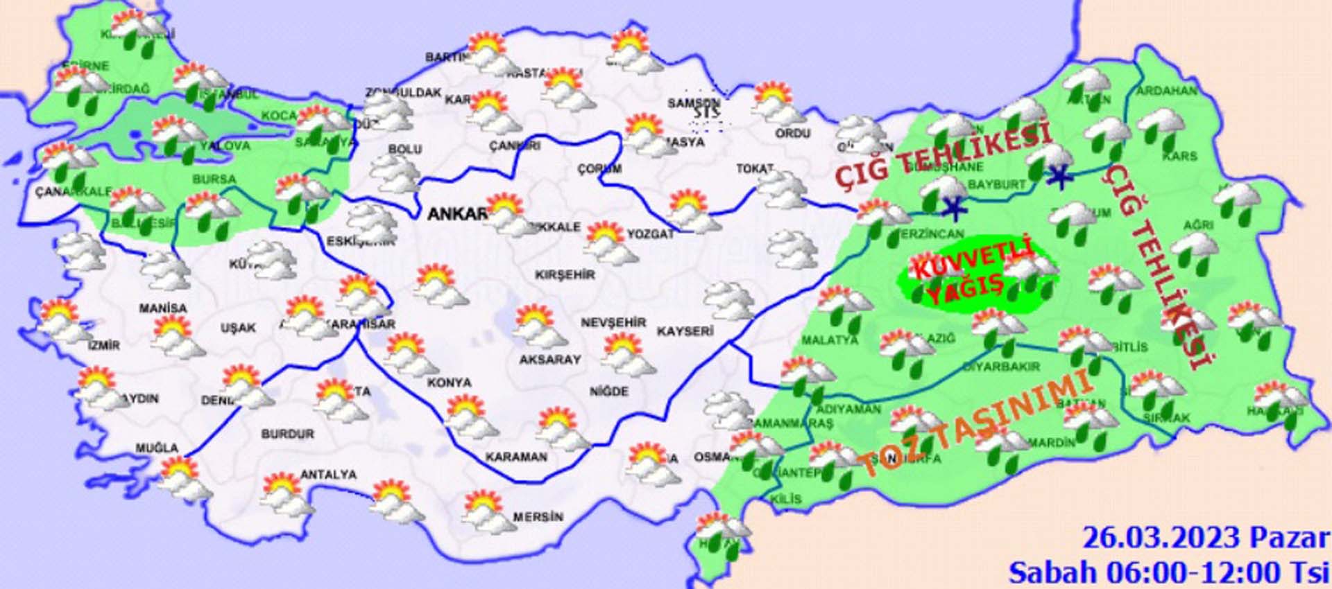 26 Mart Pazar Hava Durumu! Meteoroloji Genel Müdürlüğü Uyardı! Sakın güneşe aldanmayın soğuk havalar geliyor!