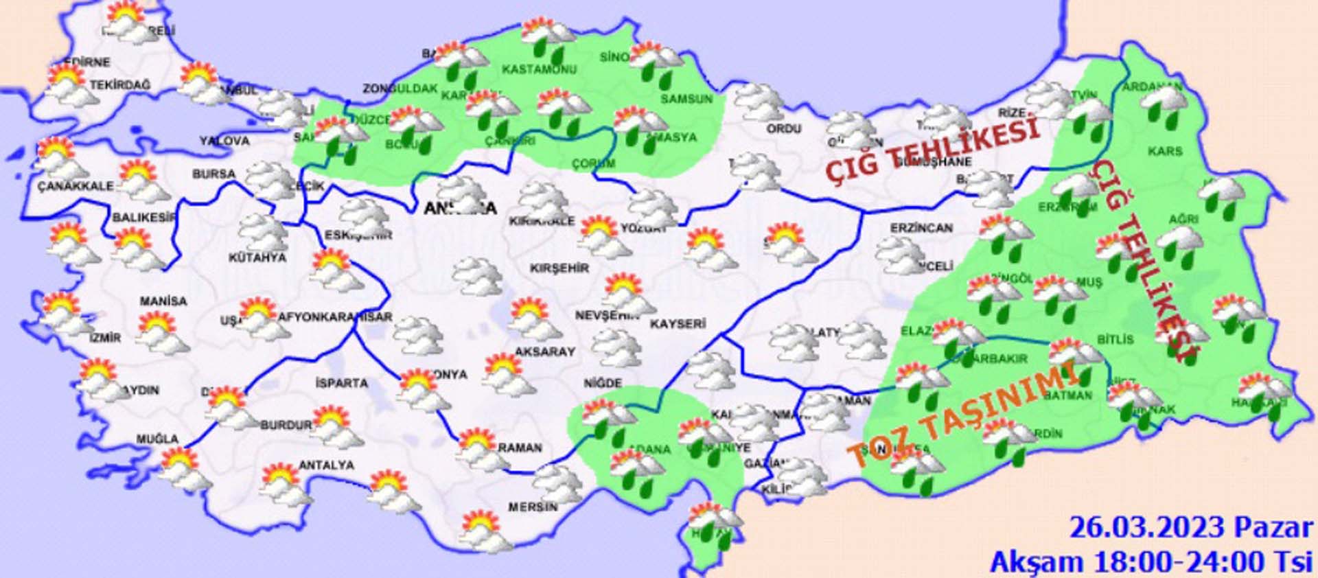 26 Mart Pazar Hava Durumu! Meteoroloji Genel Müdürlüğü Uyardı! Sakın güneşe aldanmayın soğuk havalar geliyor!