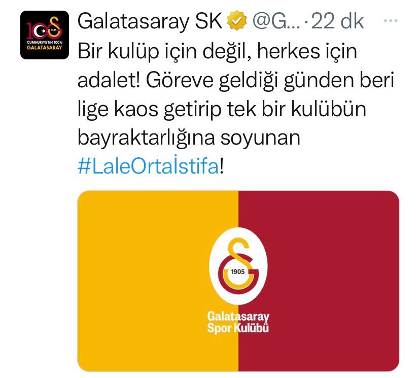 Galatasaray’dan Lale Orta’ya istifa çağrısı, "Bir kulüp için değil, herkes için adalet!