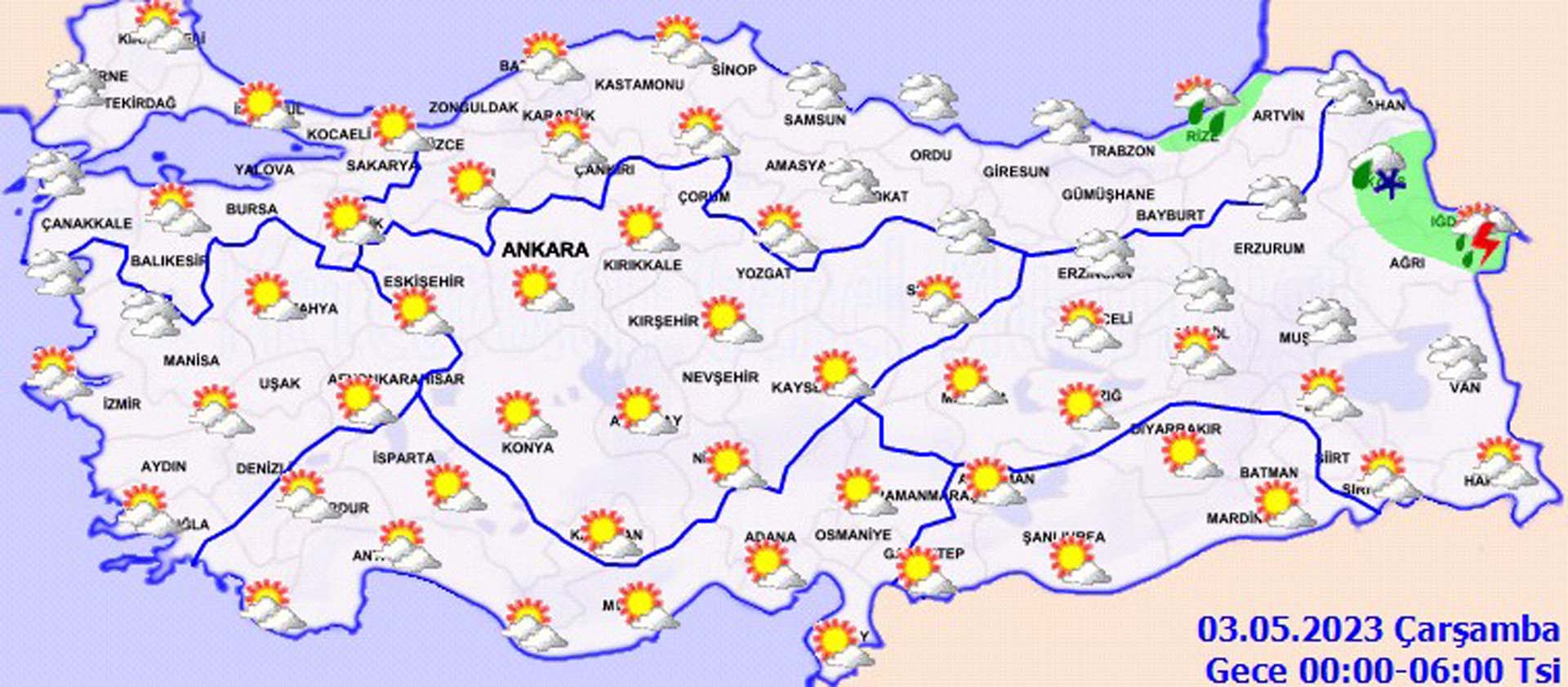 2 Mayıs Salı 2023 hava durumu! Güneş sıcaklığını iyiden iyiye batıda gösterirken, o illerde sağanaklar devam edecek! 