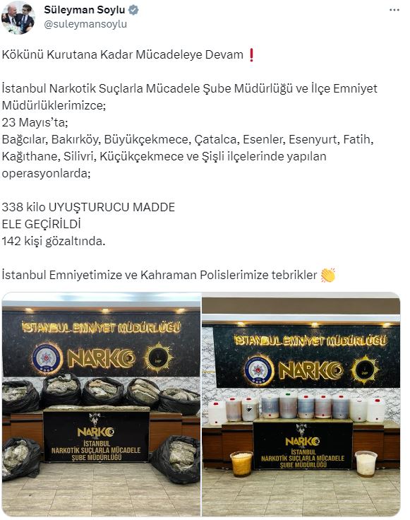 Süleyman Soylu "Kökünü Kurutana Kadar Mücadeleye Devam" mesajı verdi