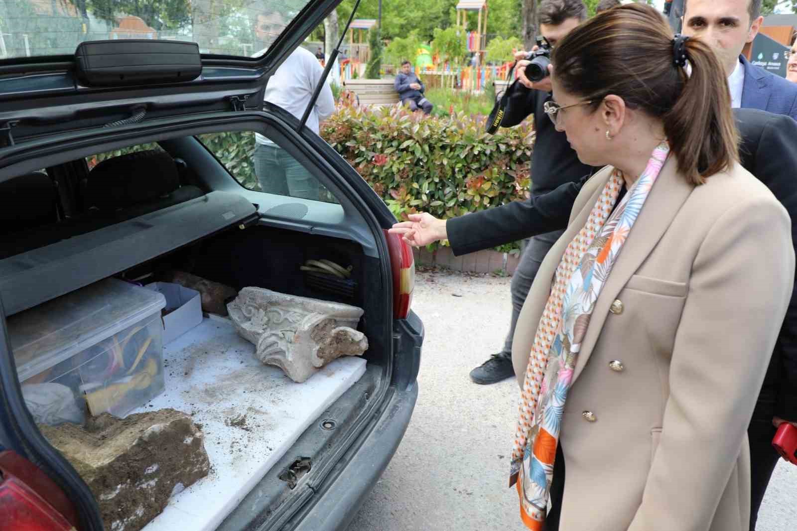 Doğalgaz hattı çalışmalarında, tarihi eser kalıntıları bulundu