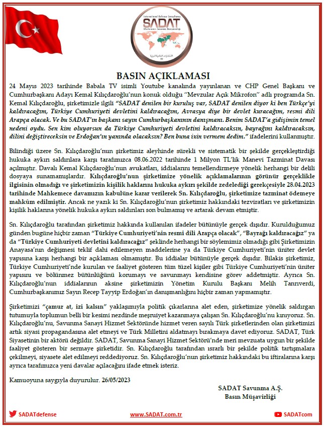 Kemal Kılıçdaroğlu katıldığı programda SADAT hakkında konuştu