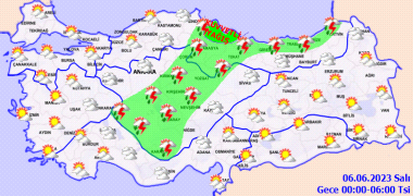 Meteoroloji genel müdürlüğü 5 haziran pazartesi hava durumu raporunu paylaştı