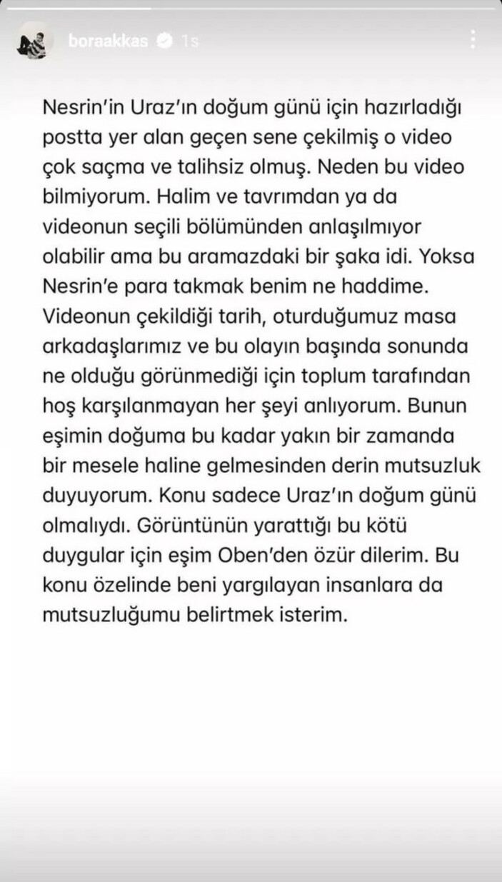 Nesrin Cavadzade ile görüntüleri sosyal medyayı salladı! Bora Akkaş hamile eşinden özür diledi!