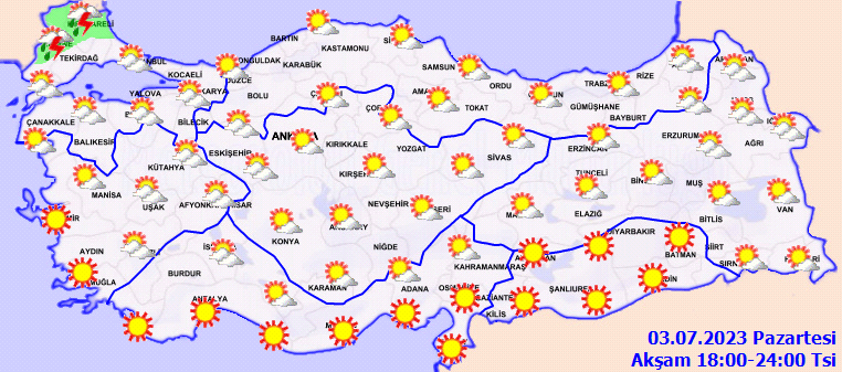 Meteoroloji açıkladı! Ülke geneli 3 Temmuz Pazartesi hava durumu nasıl olacak?
