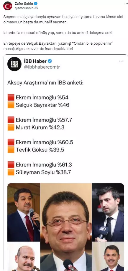İsmail Saymaz'ın Ekrem İmamoğlu herkesi yeniyor anketine büyük tepki var