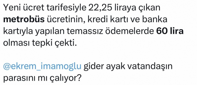 Metrobüs ücretini kredi kartıyla ödeyenlere büyük şok! Vatandaşlar İBB ve İmamoğlu'na ateş püskürüyor!