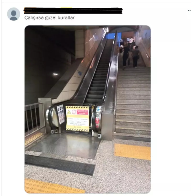 İBB'nin yürüyen (Yürümeyen) merdivenleri için vatandaşı suçladı! sosyal paylaşımı tepki çekti!