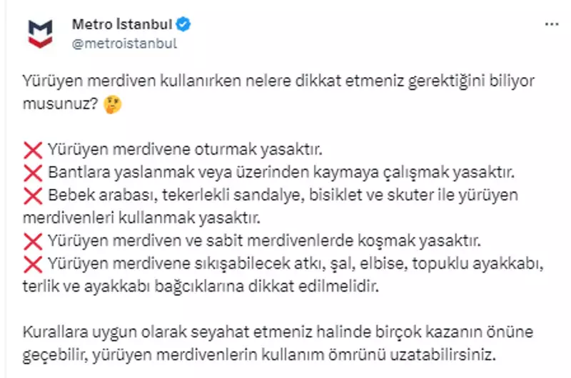 İBB'nin yürüyen (Yürümeyen) merdivenleri için vatandaşı suçladı! sosyal paylaşımı tepki çekti!