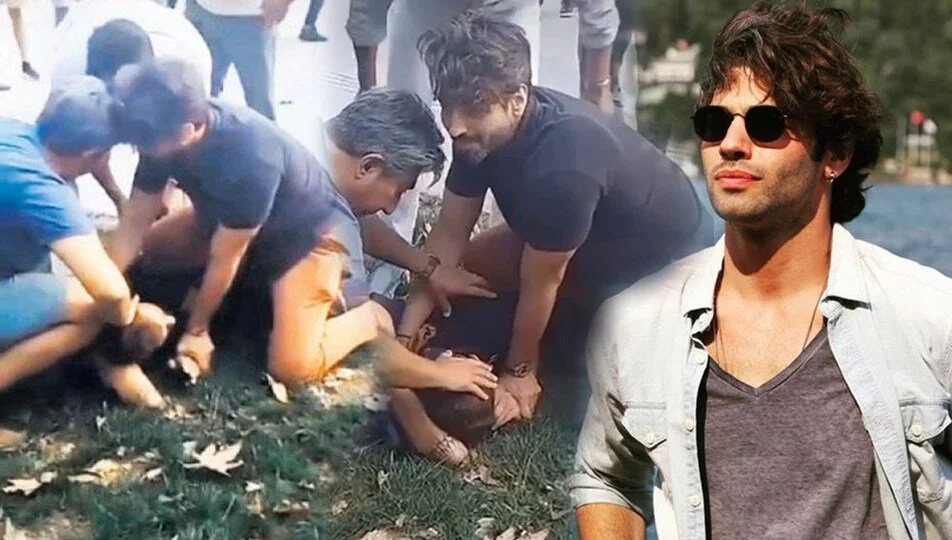 Film çekimi gibi anlar kamerada! Ünlü oyuncu yakaladığı kapkaççıyı polise teslim etti