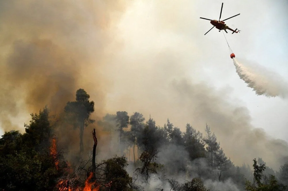  Yangın sınıra dayandı! Yunanistan’ın Türkiye sınırındaki orman yangını 3 gündür devam ediyor