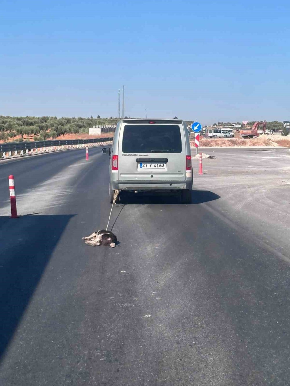 Gaziantep'ten pes dedirten görüntü! Köpeği aracına bağlayıp sürükledi, zavallı köpeğin ayakları kanlar içinde kaldı!