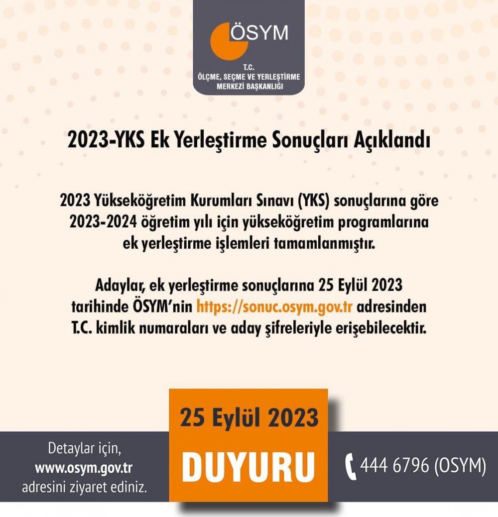 Öğrenciler bu haberi bekliyordu! 2023-YKS ek tercih sonuçları açıklandı