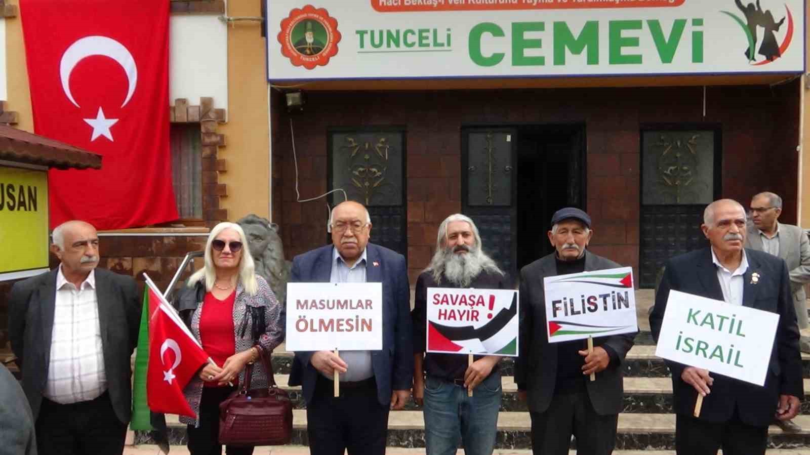 İsrail’i protesto ettiler! Tunceli’de cemevinden Filistin’e destek açıklaması