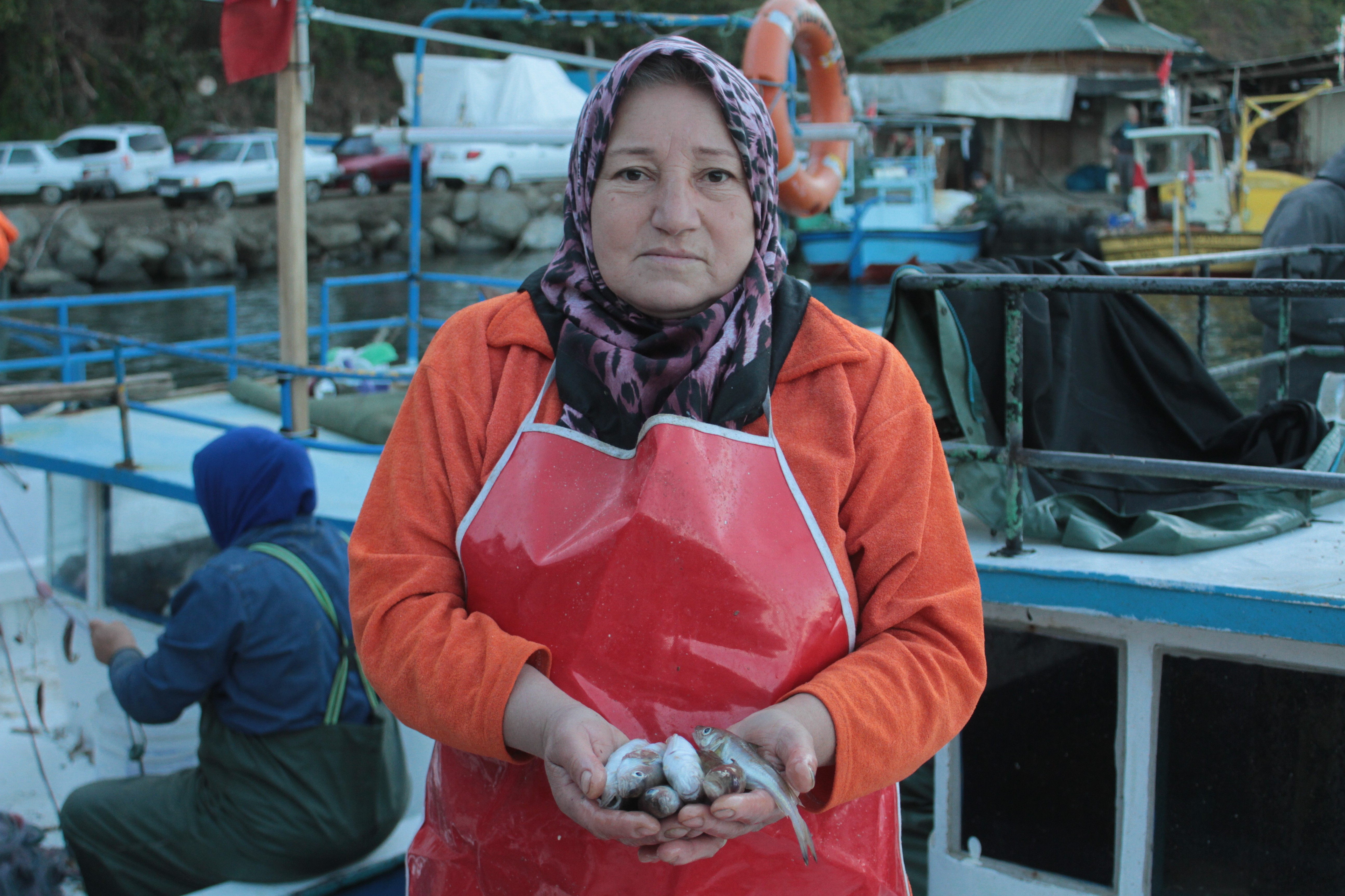 Karadeniz’in kadın reisleri! Karadeniz’in hırçın sularında tekne kullanıp eşleri ile birlikte balık avına çıkıp ağ atıyor!