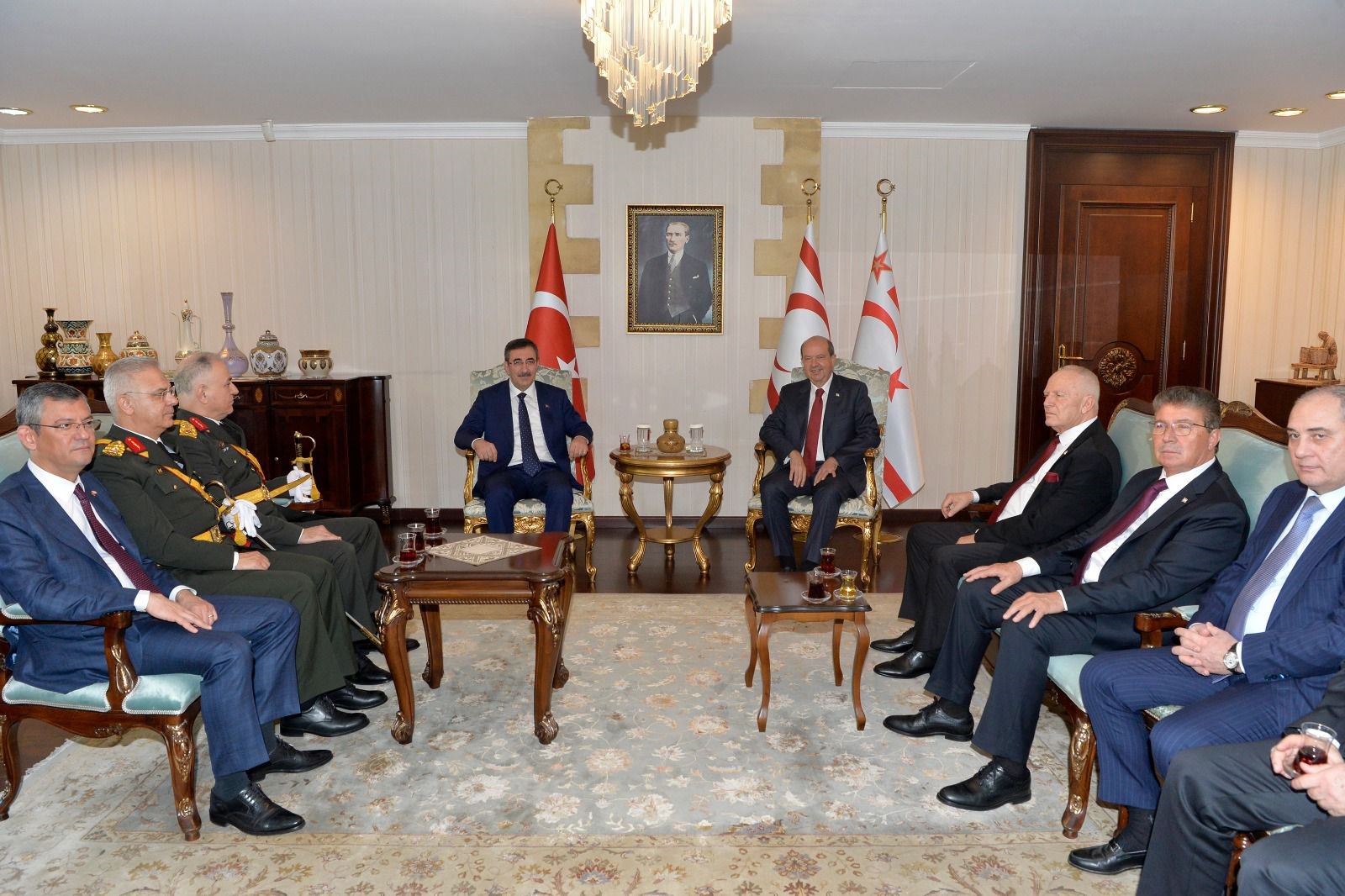 Cumhurbaşkanı Yardımcısı Yılmaz, kuruluşunun 40. yılında KKTC Cumhurbaşkanı Tatar'la buluştu