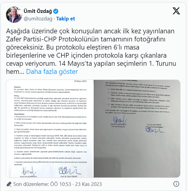Kılıçdaroğlu bir tek Türkiye'nin tapusunu vermemiş, Ümit Özdağ ilk kez ıslak imzalı gizli protokolü yayınladı