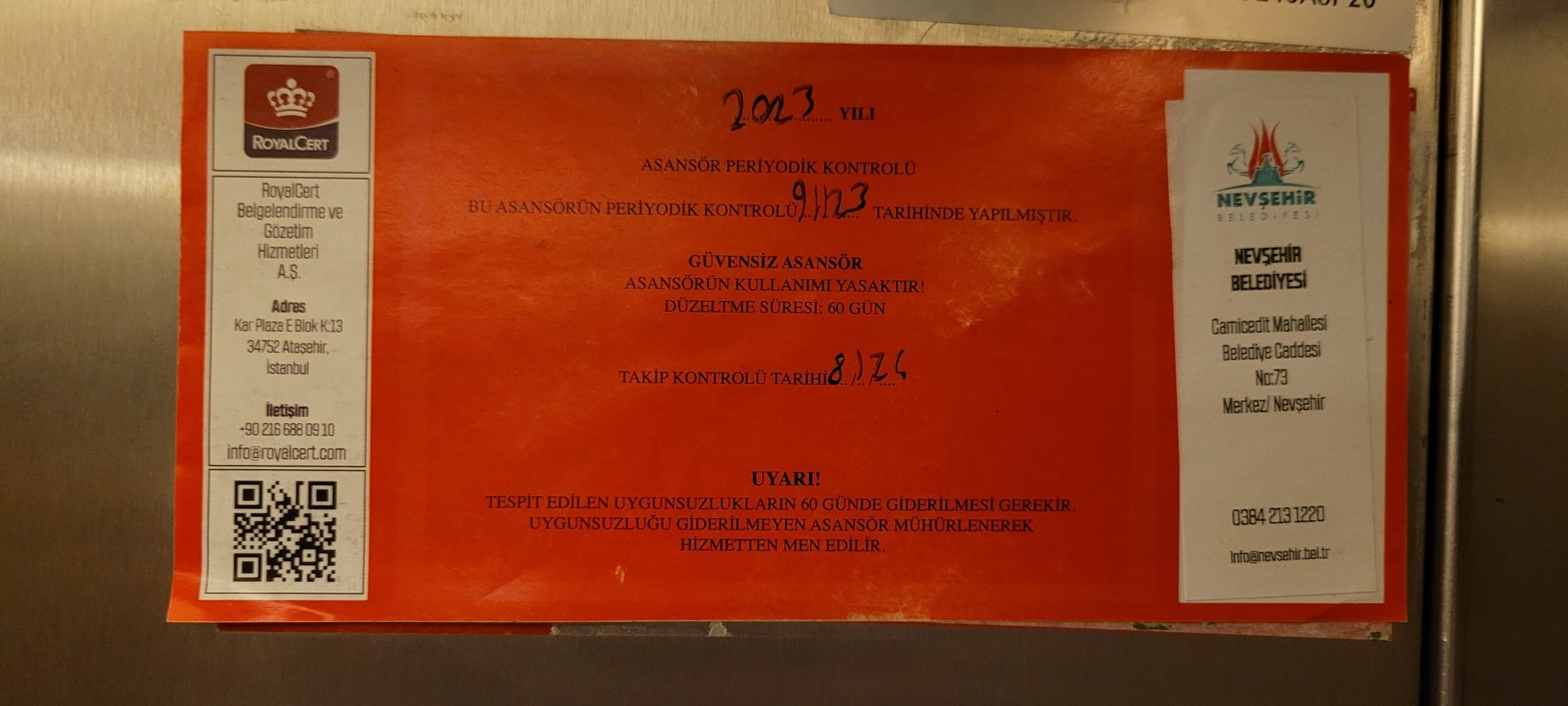 Uzmanlar uyardı: Sarı ve kırmızı etiketli asansörler kırmızı çizginiz olsun! Asla kullanmayın!