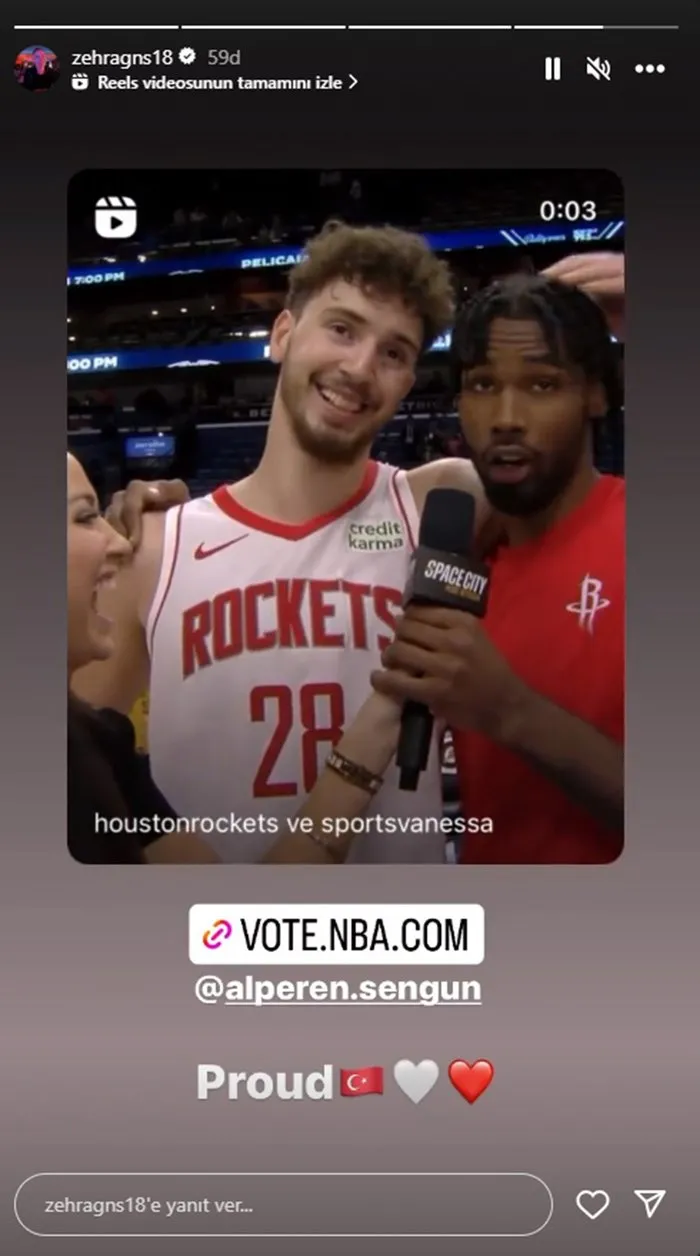 Yeni bir aşk mı doğuyor? Milli voleybolcu Zehra Güneş ''gurur'' notu düşerek Alperen Şengün paylaşımında bulundu