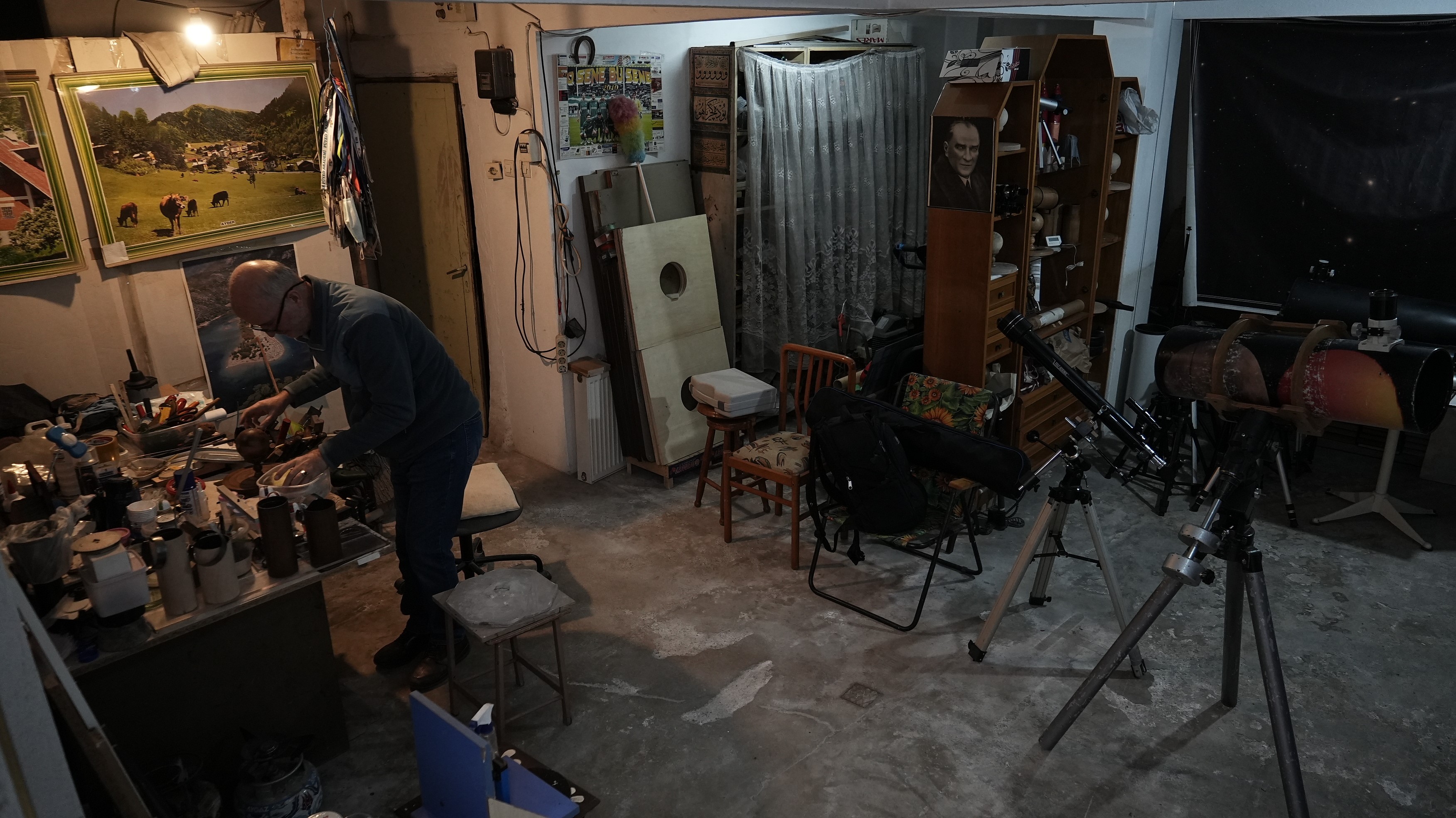 Kendi ürettiği teleskopla, Gezeravcı’nın dolunay önünden geçişini yakalayarak fotoğrafladı!