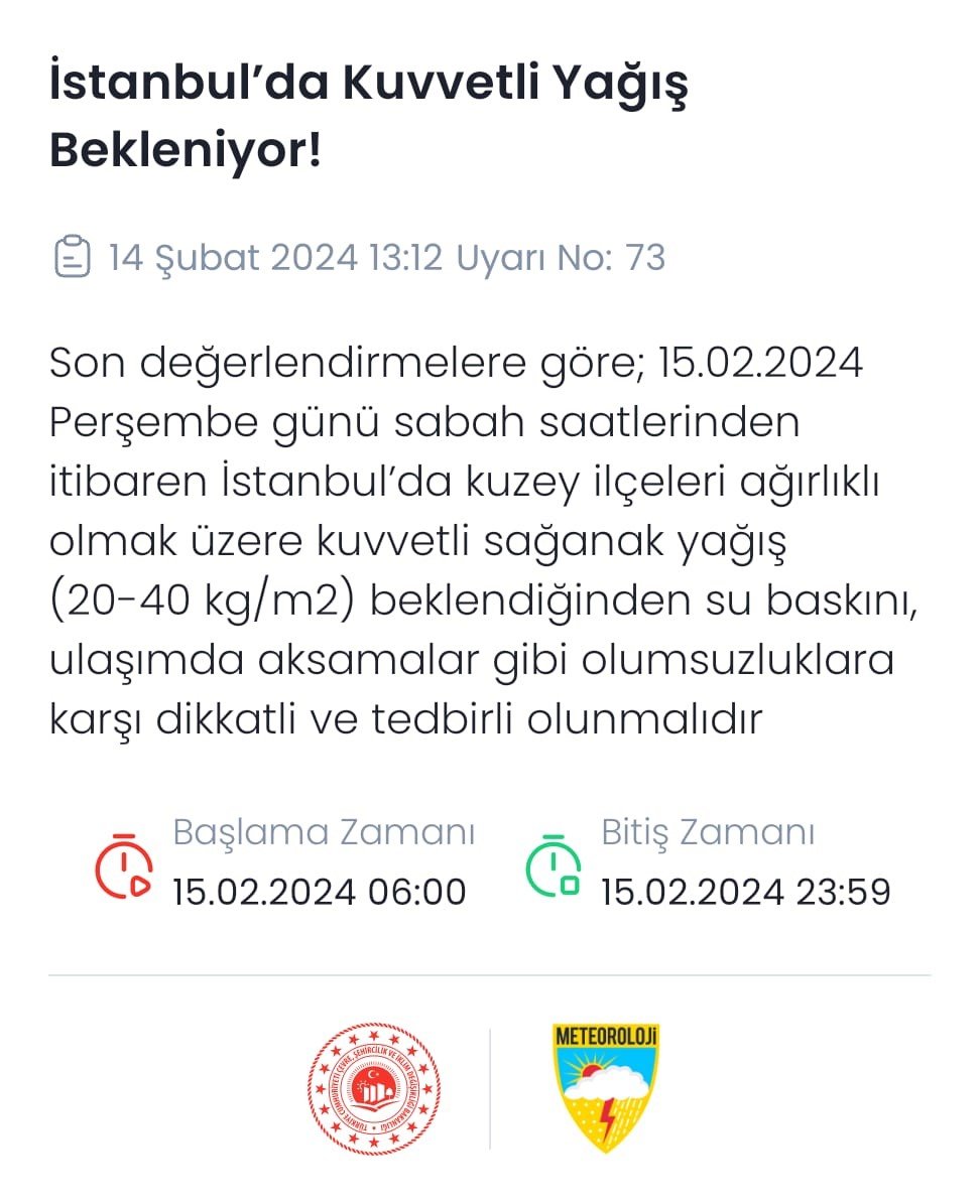 Meteoroloji’den İstanbul için son dakika: Kuvvetli yağış geliyor, aman dikkat