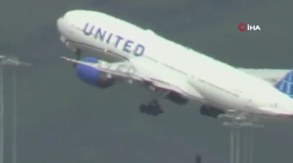 Havaalanı pistinde korku dolu anlar! Havalanan uçağın lastikleri yerinden fırladı!