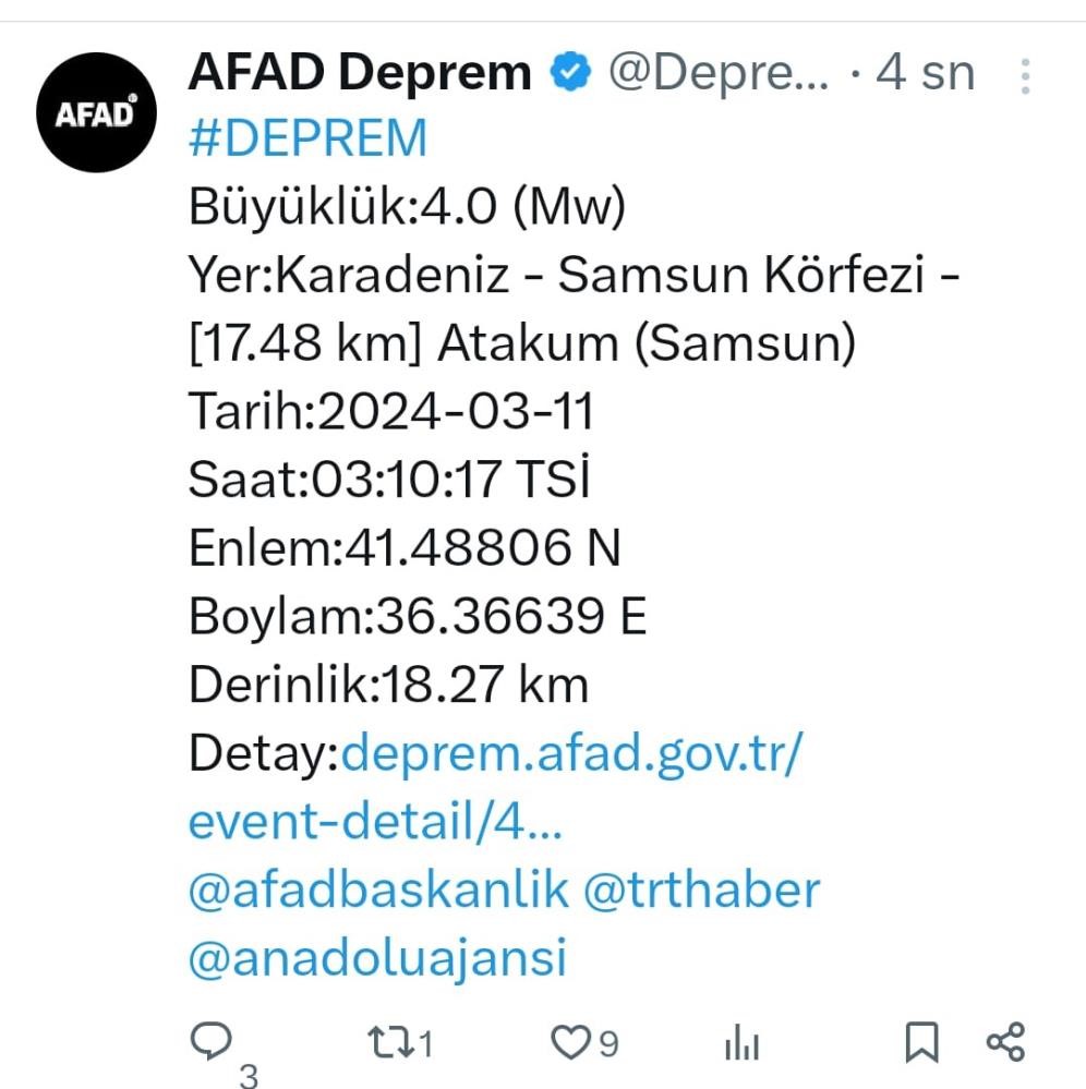Karadeniz'deki deprem korkuttu! Samsun'da yaşanan deprem anı saniye saniye kamaralara yansıdı!