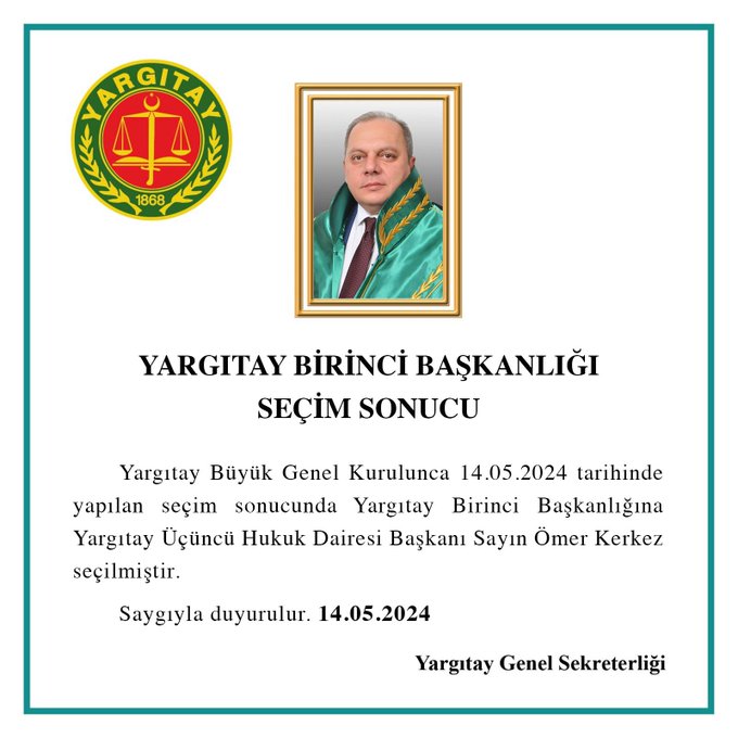 Yargıtay başkanı belli oldu! 37. tur sonunda Yargıtay Başkanı Ömer Kerkez seçildi