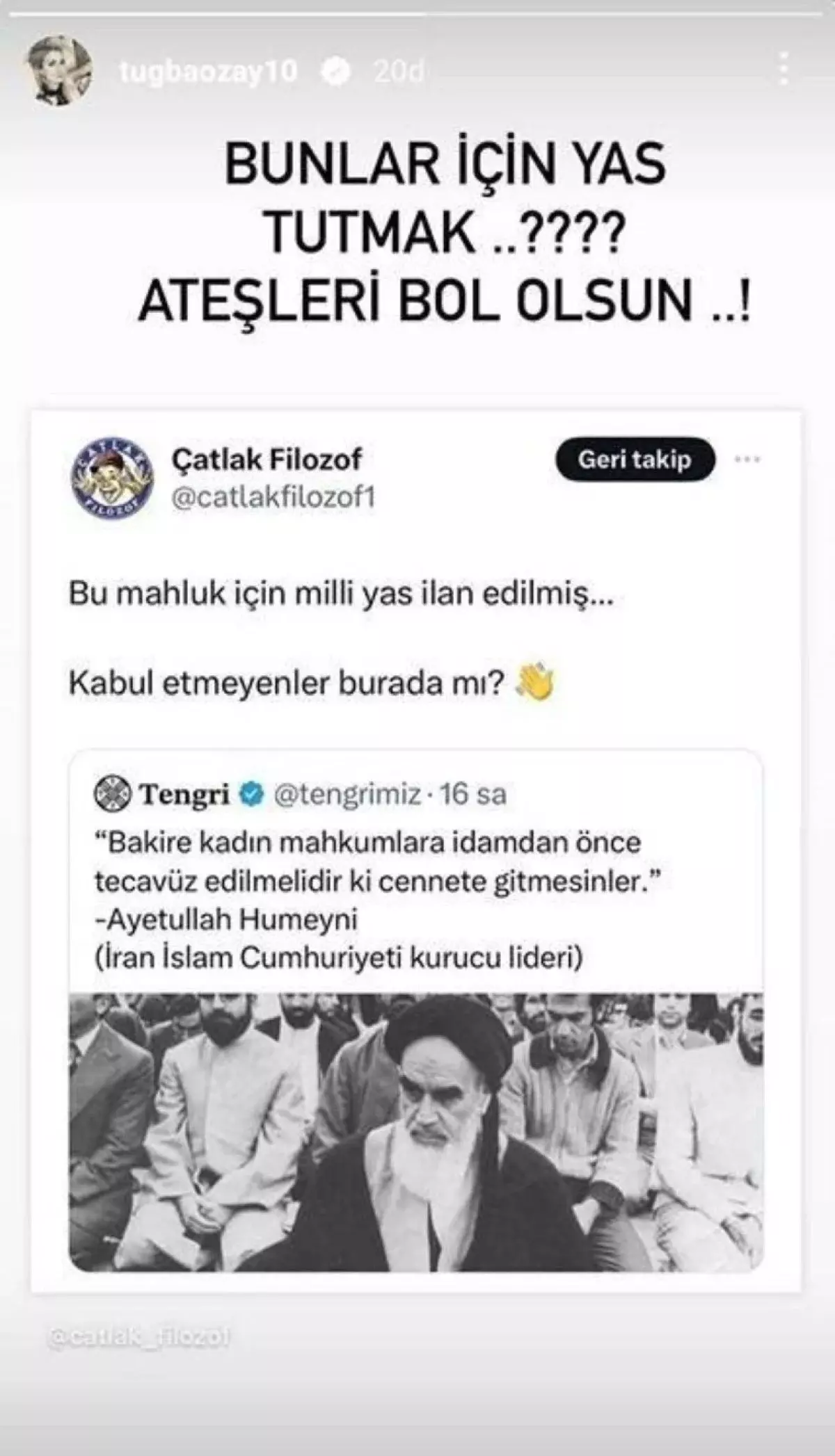 Tuğba Özay'dan skandal yorum! Türkiye'de Milli yas ilan edilen devlet adamları için bakın ne dedi?