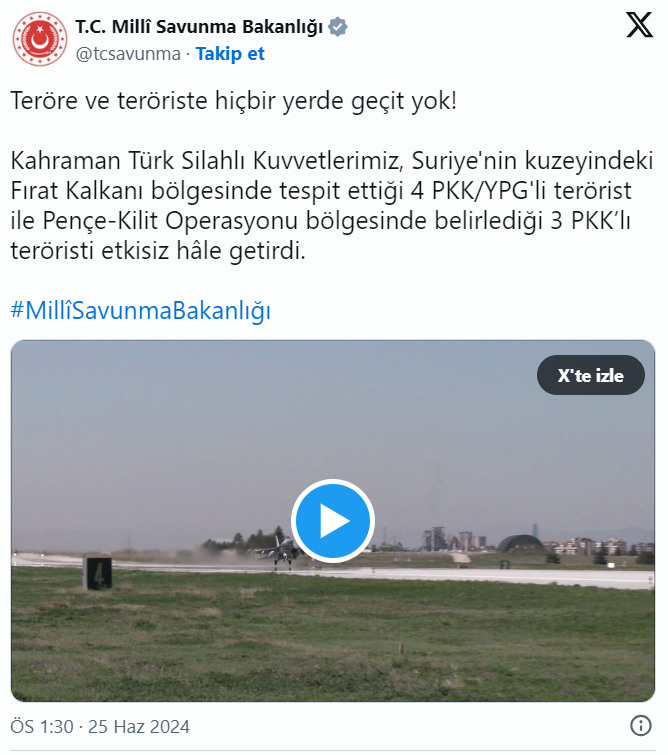 Fırat Kalkanı ve Pençe Kilit bölgesinde sıcak dakikalar! 7 terörist etkisiz hale getirildi