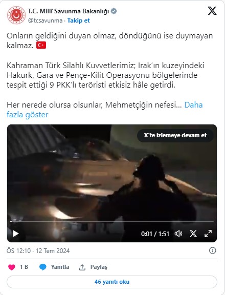 Irak'ın kuzeyinde sıcak dakikalar: 9 terörist etkisiz hale getirildi!